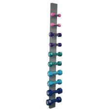 CanDo Vinyl Coated Dumbbell, 10 Piece Set with Wall Rack (2 Each: 1, 2, 3, 4, 5 lb)