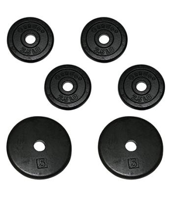 Iron Disc Weight Plates - 20 lb set (4 each: 2.5 lb weights and 2 each: 5 lb weights)