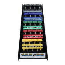 CanDo Digi-Flex hand exerciser - set of 5 (yellow, red, green, blue, black), with plastic rack