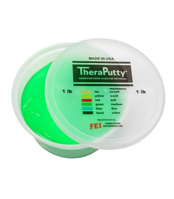 CanDo Antimicrobial Theraputty Exercise Material - 1 lb - Green - Medium