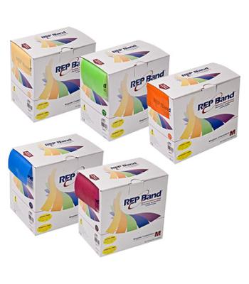 REP Band exercise band - latex free - 50 yard, set of 5 (1 each: peach, orange, lime, blueberry, plum)
