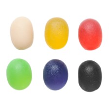 CanDo Gel Squeeze Ball - Large Cylindrical - 6-piece set (tan, yellow, red, green, blue, black)