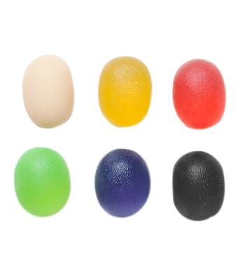CanDo Gel Squeeze Ball - Large Cylindrical - 6-piece set (tan, yellow, red, green, blue, black)