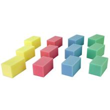 CanDo Hand Therapy Blocks, Assorted (Extra-Soft through Firm), Pack of 12, Case of 10