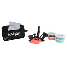 Puttycise Theraputty tool - 5-tool set with 4 x 6 oz putties, difficult (red-black), with bag