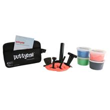 Puttycise Theraputty tool - 5-tool set with 4 x 1 lb putties, difficult (red-black), with bag