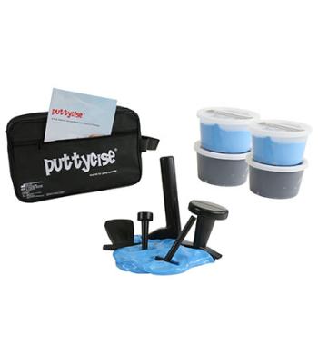 Puttycise 5-piece tool set w/carry bag, manual, 2 x 1 lb blue and 2 x 1 lb black putty