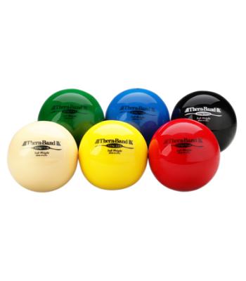 TheraBand Soft Weights ball - 6-piece set (1 each: tan, yellow, red, green, blue, black)