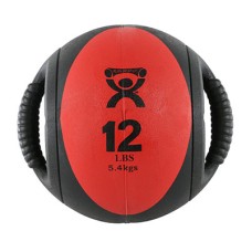 CanDo, Dual-Handle Medicine Ball, 9" Diameter, Red, 12 lb.