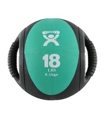 CanDo, Dual-Handle Medicine Ball, 9" Diameter, Green, 18 lb.