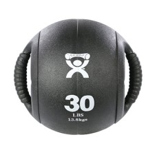 CanDo, Dual-Handle Medicine Ball, 9" Diameter, Black, 30 lb.