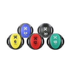 CanDo, Dual-Handle Medicine Ball, 9" Diameter, 5-piece set (1 ea: yellow through black)