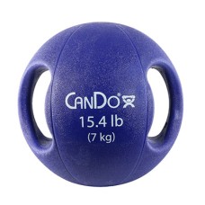 CanDo, Molded Dual Handle Medicine Ball, Blue, 15.4 lb. (7 kg)