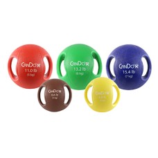 CanDo, Molded Dual Handle Medicine Ball, 5-piece set (1 ea: tan through blue)