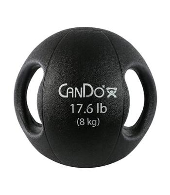 CanDo, Molded Dual Handle Medicine Ball, Black, 17.6 lb. (8 kg)