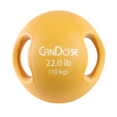 CanDo, Molded Dual Handle Medicine Ball, Gold, 22 lb. (10 kg)