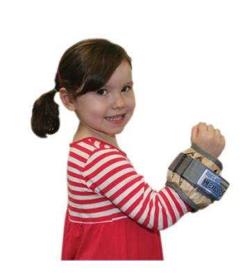 The Adjustable Cuff pediatric wrist weight - 2 lb - 12 x 0.17 lb inserts - Tan