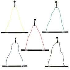 CanDo over door exercise bar and tubing, set of 5 (1 each: yellow, red, green, blue, black)
