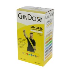 CanDo Low Powder Exercise Band - box of 30, 5' length - Yellow - x-light