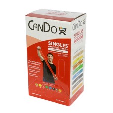 CanDo Low Powder Exercise Band - box of 30, 5' length - Red - light