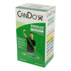 CanDo Low Powder Exercise Band - box of 30, 5' length - Green - medium