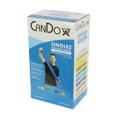CanDo Low Powder Exercise Band - box of 30, 5' length - Blue - heavy