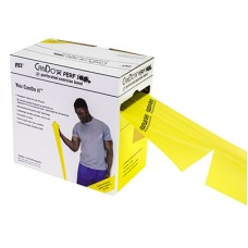CanDo Low Powder Exercise Band - 100 yard Perf 100 roll - Yellow - x-light