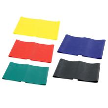 CanDo Low Powder Exercise Band - 4' lengths, 5-piece set (1 each: yellow, red, green, blue, black)