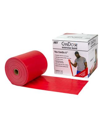 CanDo Low Powder Exercise Band - 50 yard roll - Red - light