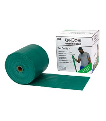 CanDo Low Powder Exercise Band - 50 yard roll - Green - medium
