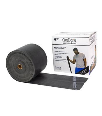 CanDo Low Powder Exercise Band - 50 yard roll - Black - x-heavy