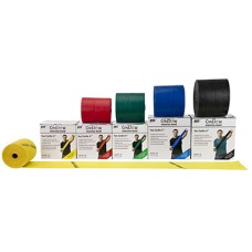 CanDo Low Powder Exercise Band - 50 yard rolls, 5-piece set (1 each: yellow, red, green, blue, black)