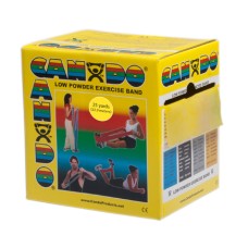 CanDo Low Powder Exercise Band - 25 yard roll - Yellow - x-light