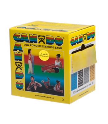 CanDo Low Powder Exercise Band - 25 yard roll - Yellow - x-light