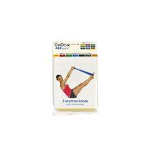 CanDo Low Powder Exercise Band Pep Pack - Easy with yellow, red and green band