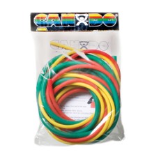 CanDo Low Powder Exercise Tubing Pep Pack - Easy with Yellow, Red, and Green tubing
