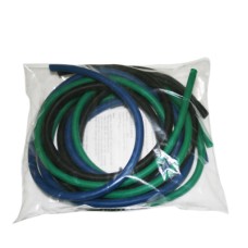 CanDo Low Powder Exercise Tubing Pep Pack - Moderate with Green, Blue, and Black tubing