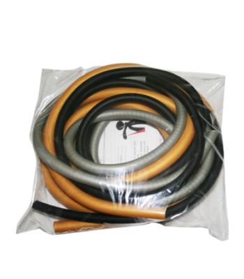 CanDo Low Powder Exercise Tubing Pep Pack - Challenging with Black, Silver, and Gold tubing