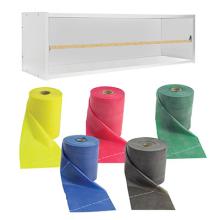 CanDo Dispens-a-Band exercise band rack, wood, 5 rolls, INCLUDING: 5 x 50 yard TheraBand latex free set (yellow, red, green, blue, black)