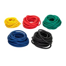 CanDo Low Powder Exercise Tubing - 25' rolls, 5-piece set (1 each: yellow, red, green, blue, black)