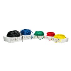 CanDo Low Powder Exercise Tubing - 100' dispenser rolls, 5-piece set (1 each: yellow, red, green, blue, black)