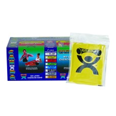 CanDo Latex Free Exercise Band - box of 40, 4' length - Yellow - x-light