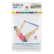 CanDo Latex-Free Exercise Band - PEP Pack - Moderate (Green, Blue, Black)