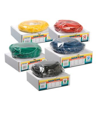 CanDo Latex Free Exercise Tubing - 100' dispenser rolls, 5-piece set (1 each: yellow, red, green, blue, black)