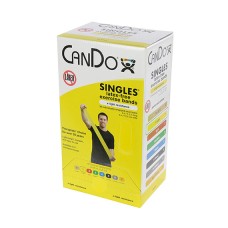 CanDo Latex Free Exercise Band - box of 30, 5' length - Yellow - x-light