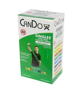CanDo Latex Free Exercise Band - box of 30, 5' length - Green - medium