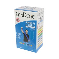 CanDo Latex Free Exercise Band - box of 30, 5' length - Blue - heavy