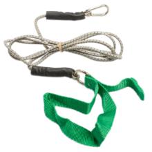 CanDo exercise bungee cord with attachments, 7', Green - medium