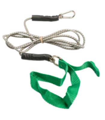 CanDo exercise bungee cord with attachments, 7', Green - medium