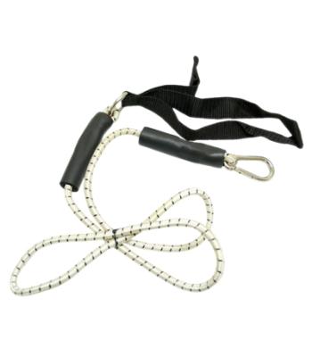 CanDo exercise bungee cord with attachments, 4', Black - x-heavy